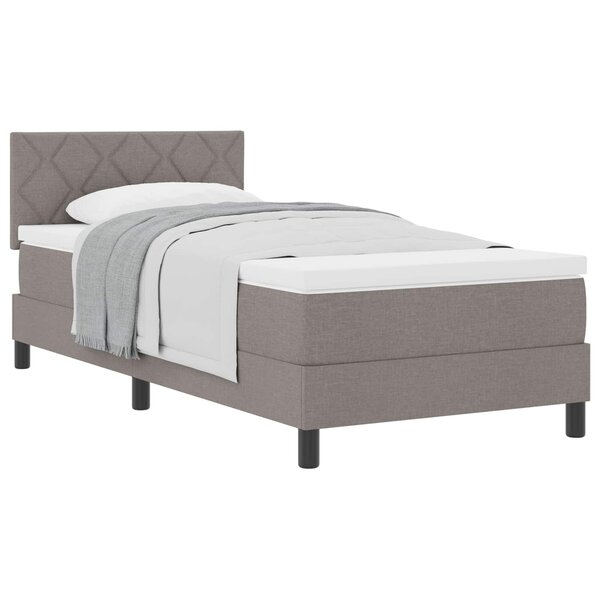vidaXL Lit à ressorts avec matelas Taupe 100 x 200 cm tissu