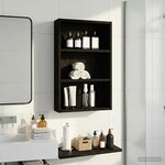vidaXL Armoire murale de salle de bain Chêne Noir 40 x 10 x 60 5 cm