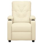 vidaXL Fauteuil inclinable Crème Similicuir