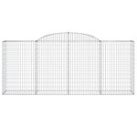 vidaXL Paniers à gabions arqués 3 Pièces 300x50x120/140 cm fer galvanisé