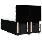 vidaXL Sommier à lattes de lit avec matelas Noir 140x190 cm Tissu