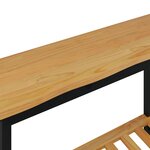 VidaXL Table console EKAI Noir 112 x 35 x 76 cm Bois de pin massif