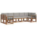 vidaXL Ensemble de canapés d'extérieur 7 pc Naturel et gris clair