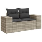 vidaXL Salon de jardin 6 Pièces avec coussins gris clair résine tressée