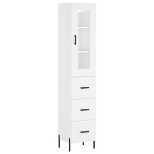 vidaXL Buffet haut Blanc 34 5x34x180 cm Bois d'ingénierie
