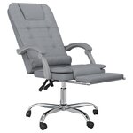 vidaXL Fauteuil de massage inclinable de bureau Gris clair Tissu