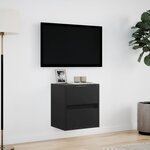 vidaXL Meuble TV mural avec lumières LED noir 41x31x45 cm