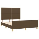 vidaXL Cadre de lit avec tête de lit Marron foncé 140x200 cm Tissu