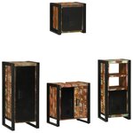vidaXL Ensemble de mobilier de salle de bain avec étagère 4 Pièces