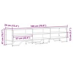 vidaXL Meuble TV chêne sonoma 180x34x41 cm bois d'ingénierie