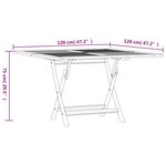 vidaXL Table pliable de jardin 120x120x75 cm bois massif de teck