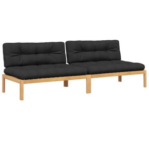 vidaXL Canapés centraux palette de jardin 2Pièces et coussins bois acacia