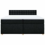 vidaXL Sommier à lattes de lit avec matelas Noir 200x200 cm Tissu