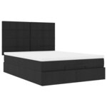 VidaXL Cadre de lit ottoman avec matelas noir 140x190 cm tissu