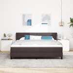 Lit à ressort vidaXL avec matelas marron foncé 180x200 cm en tissu