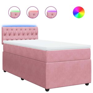 vidaXL Sommier à lattes de lit et matelas Rose 80x200 cm Velours