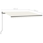 vidaXL Auvent automatique sur pied 450x350 cm Crème
