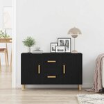 vidaXL Buffet chêne noir 100x36x60 cm bois d'ingénierie