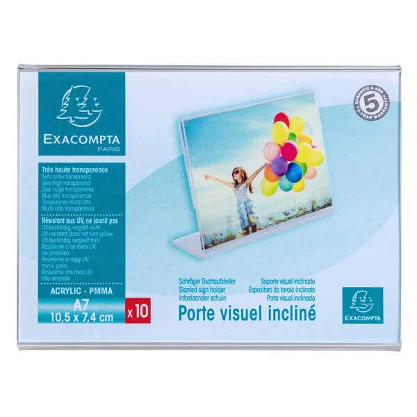 Lot De 10 Porte-étiquettes A7 Horizontal - Cristal - Exacompta