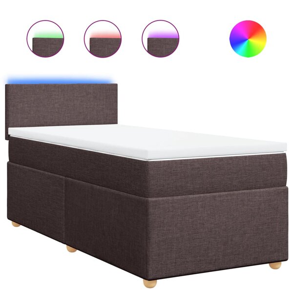 vidaXL Sommier à lattes de lit avec matelas Marron foncé 80x200 cm
