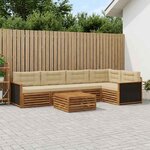 vidaXL Ensemble de canapés d'extérieur 6 Pièces Naturel et Beige