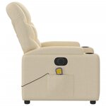 vidaXL Fauteuil inclinable de massage électrique crème tissu