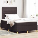 vidaXL Lit à sommier box avec matelas & LED marron foncé 120x190 cm en tissu