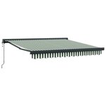 vidaXL Auvent Rétractable Vert et blanc 350 x 250 cm Tissu  Métal