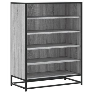 vidaXL Meuble à chaussures sonoma gris bois d'ingénierie et métal