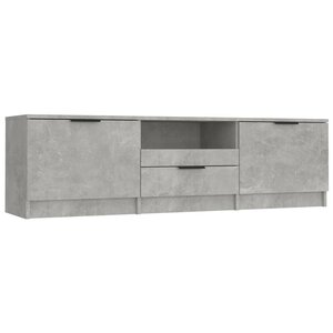 vidaXL Meuble TV gris béton 140x35x40 cm bois d'ingénierie
