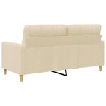 vidaXL Canapé à 2 places Crème 140 cm Tissu