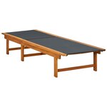 vidaXL Chaise longue avec table Bois d'acacia solide et textilène