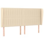 vidaXL Tête de lit avec oreilles Crème 203x23x118/128 cm Tissu