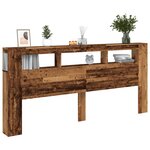 vidaXL Tête de lit à LED vieux bois 220x18 5x103 5cm bois d'ingénierie