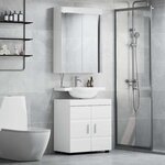 vidaXL Ensemble de mobilier de salle de bain TULUM Blanc brillant