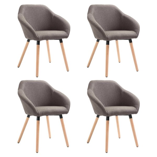 vidaXL Chaises à manger lot de 4 taupe tissu