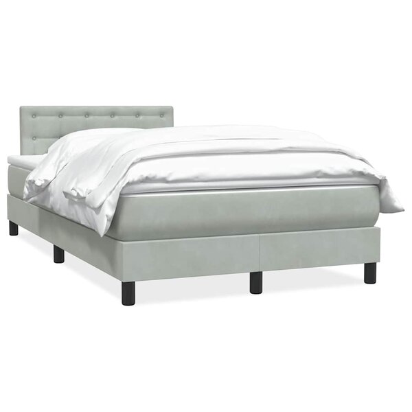 vidaXL Sommier à lattes de lit et matelas gris clair 120x210cm velours