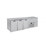 Refroidisseur de boisson avec evier - 3 portes - combisteel - r290 - acier inoxydable32500 mmpleine/battante 2500x700x950mm
