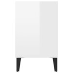 vidaXL Meuble TV avec pieds en métal Blanc brillant 103 5x30x50 cm