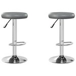 vidaXL Tabourets de bar lot de 2 gris similicuir