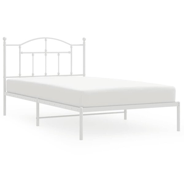 vidaXL Cadre de lit métal sans matelas et tête de lit blanc 100x200 cm