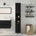 vidaXL Cabinet de salle de bain avec porte Chêne noir 30 x 30 x 179 cm