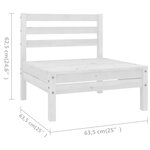 Salon de jardin meuble d'extérieur ensemble de mobilier 6 pièces bois de pin massif blanc 02_0017008