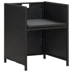 vidaXL Chaises à manger de jardin et coussins lot de 4 noir poly rotin