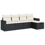 vidaXL Salon de jardin 5 Pièces avec coussins noir résine tressée