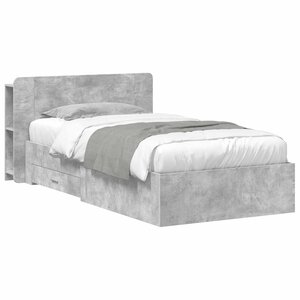 vidaXL Cadre de lit avec rangement Gris béton 80 x 200 cm