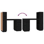 vidaXL Bureau Noir 110x53x117 cm Bois massif de pin