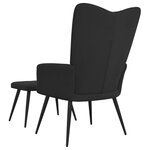 vidaXL Chaise de relaxation avec tabouret Noir Velours