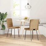 vidaXL Chaises à manger lot de 2 Marron Velours