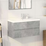 vidaXL Ensemble de meubles de salle de bain 2 Pièces gris béton